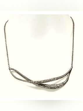 Alexis Bittar Miss Havisham Necklace Crystal Encrusted Intertwined Pendant